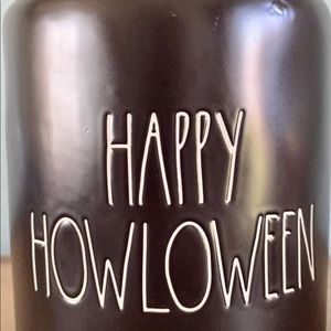 BRAND NEW with TAGS BLACK with WHITE font RAE DUNN Halloween CANNISTER